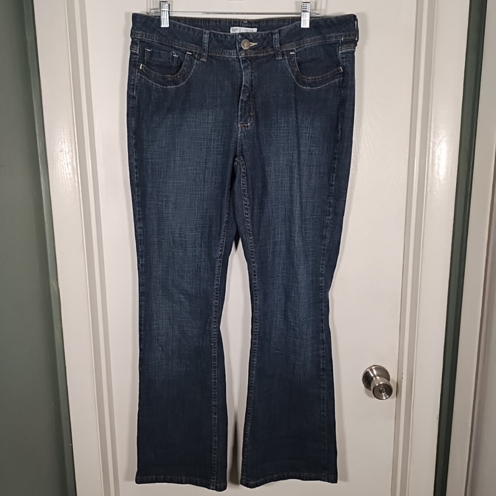 Lee Riders Jeans Womens 16M Bootcut Stretch Mid Rise Dark Wash Blue Denim